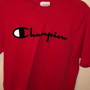 Red champion shirt